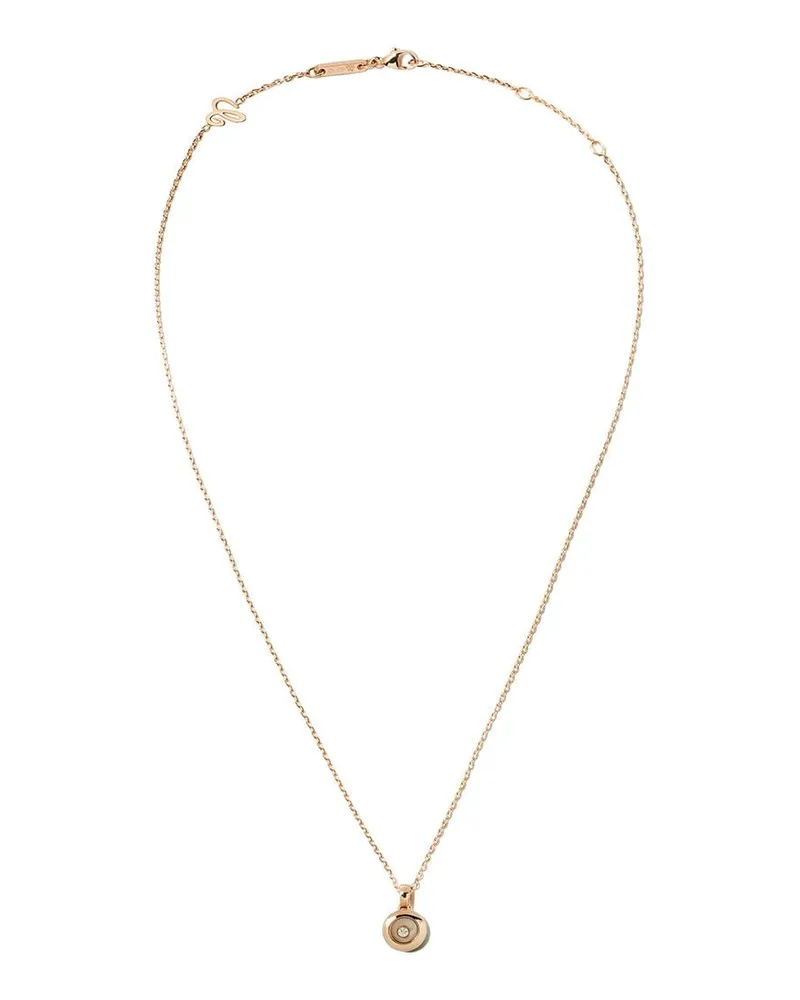 Chopard 18kt 'Happy Diamonds Icons' Rotgoldhalskette mit einem Diamanten - Rosa Rosa