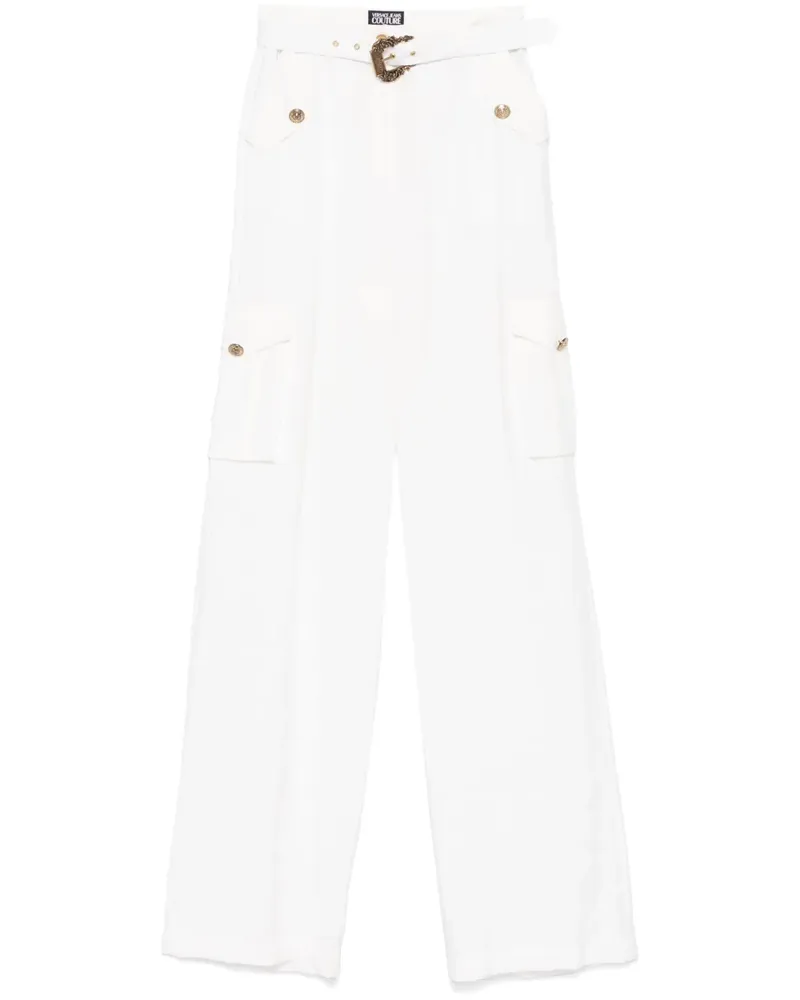 Versace Jeans Cargohose mit Knitteroptik - Weiß Weiß