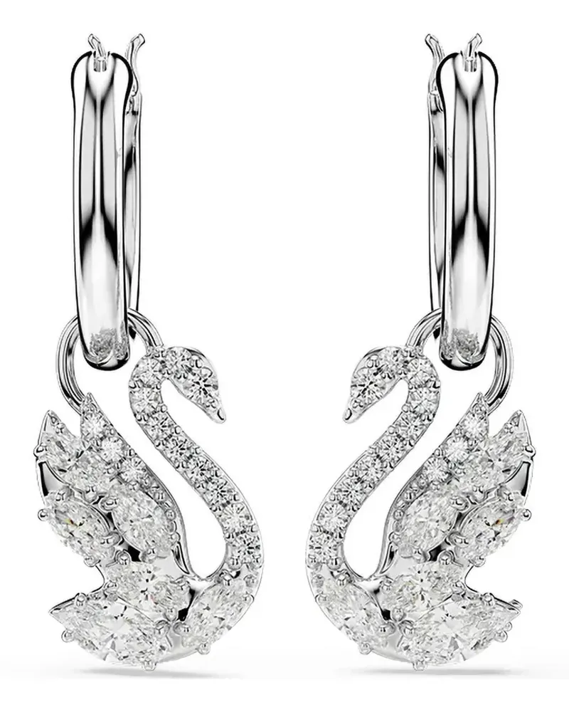 Swarovski Hängeohrringe mit Schwanmotiv - Silber Silber