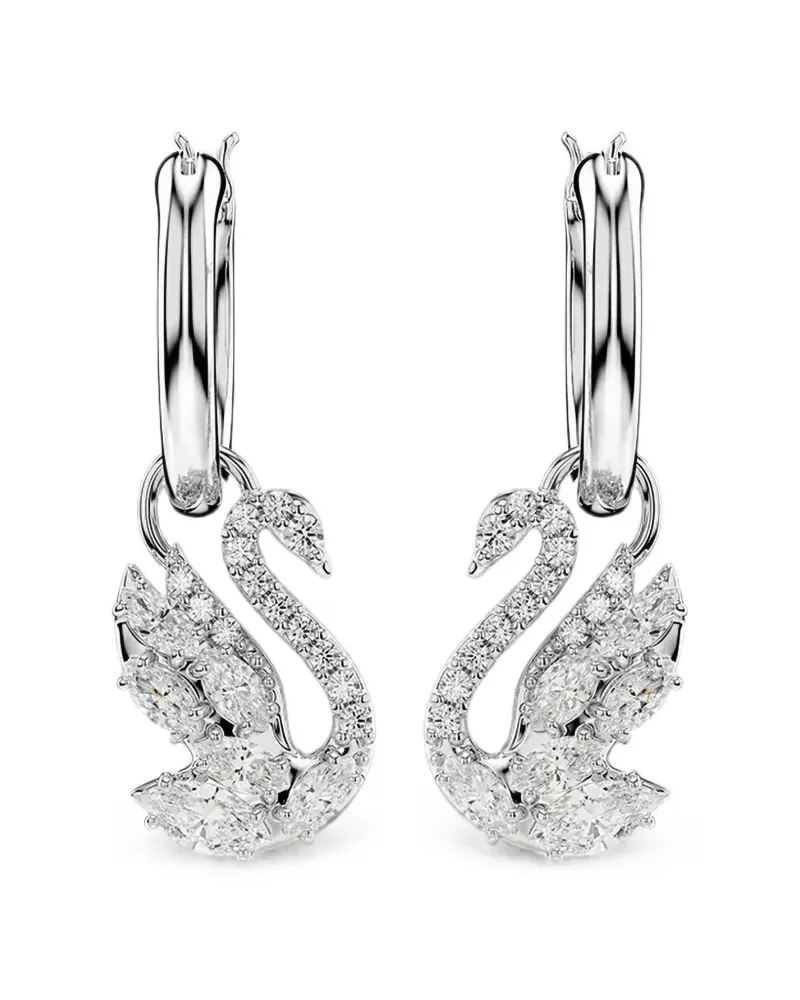 Swarovski Swan-motif drop earrings - Silber Silber