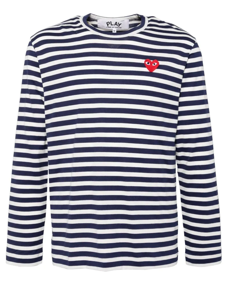 Comme des Garçons Gestreiftes T-Shirt - Blau Blau