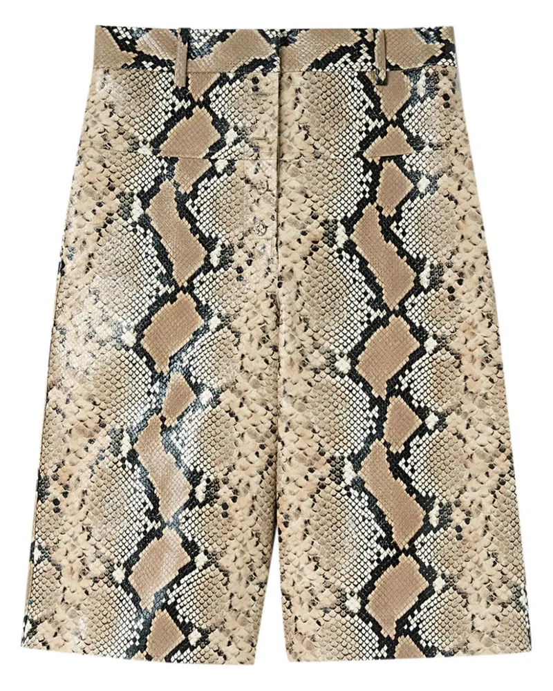 Jil Sander Bermudas aus Leder mit Python-Effekt - Braun Braun