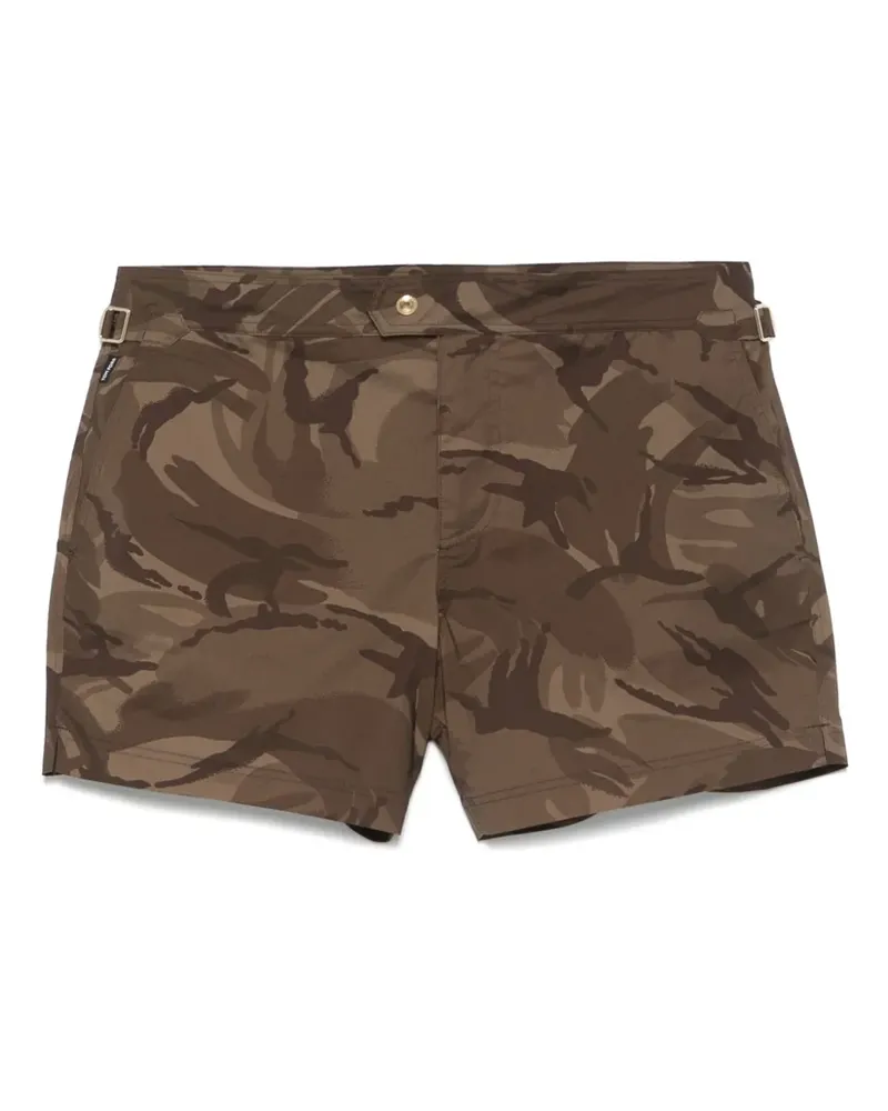 Tom Ford Badeshorts mit Camouflage-Print - Grün Grün