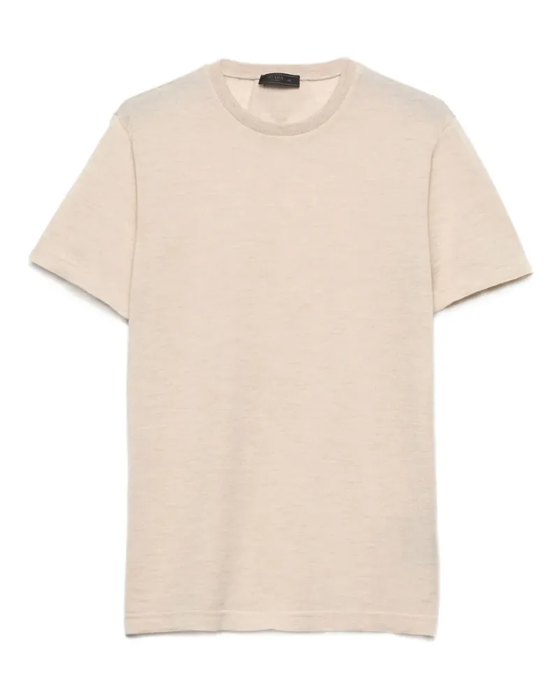 Prada Geripptes T-Shirt aus Kaschmir - Nude Nude