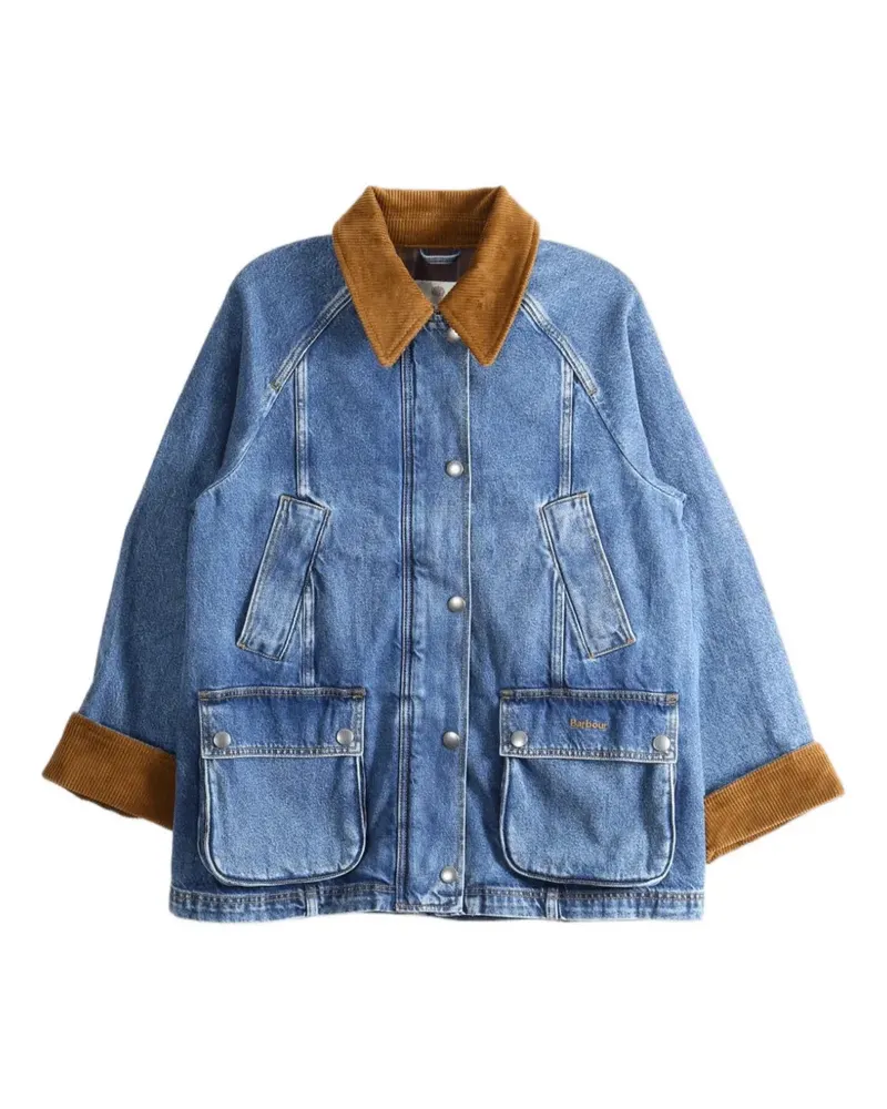 Barbour Beadnell Jacke mit Cordkragen - Blau Blau