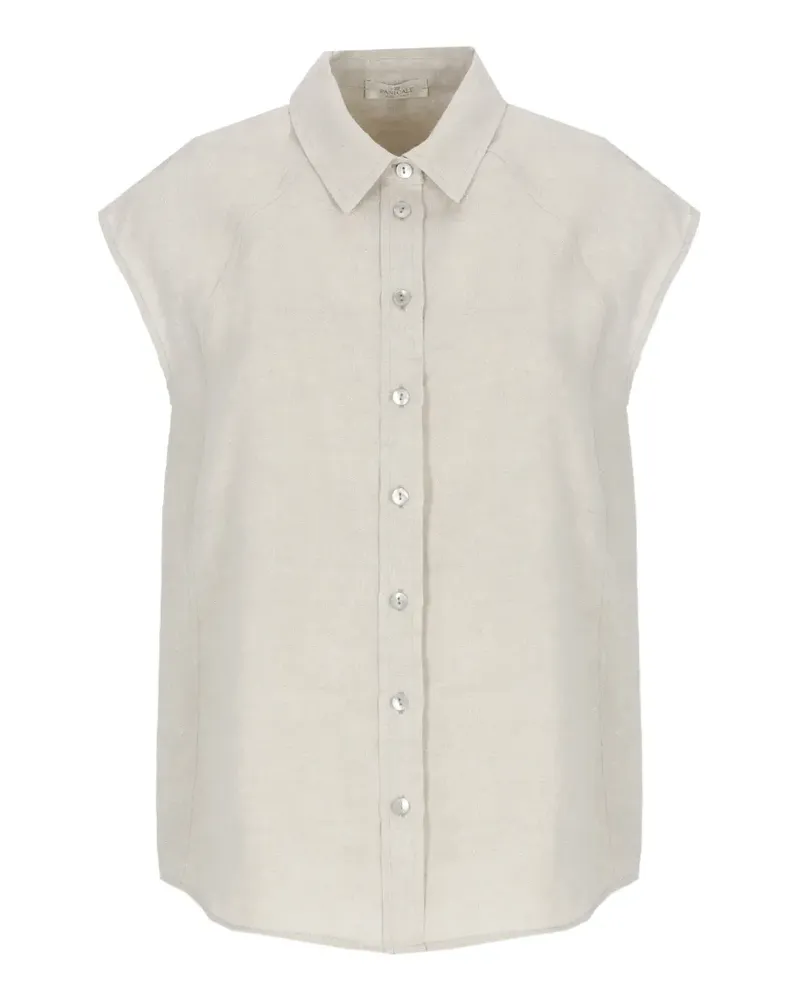 PANICALE Cashmere lace-panel shirt - Nude Nude