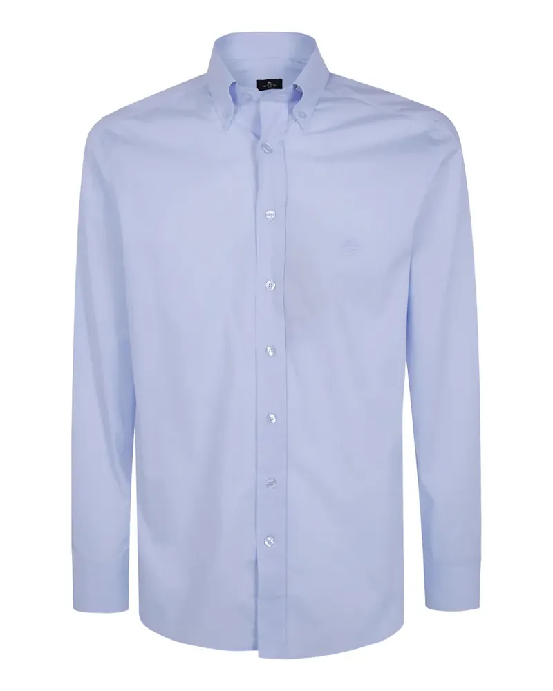 Etro Button-down-Hemd mit Pegasus-Stickerei - Blau Blau