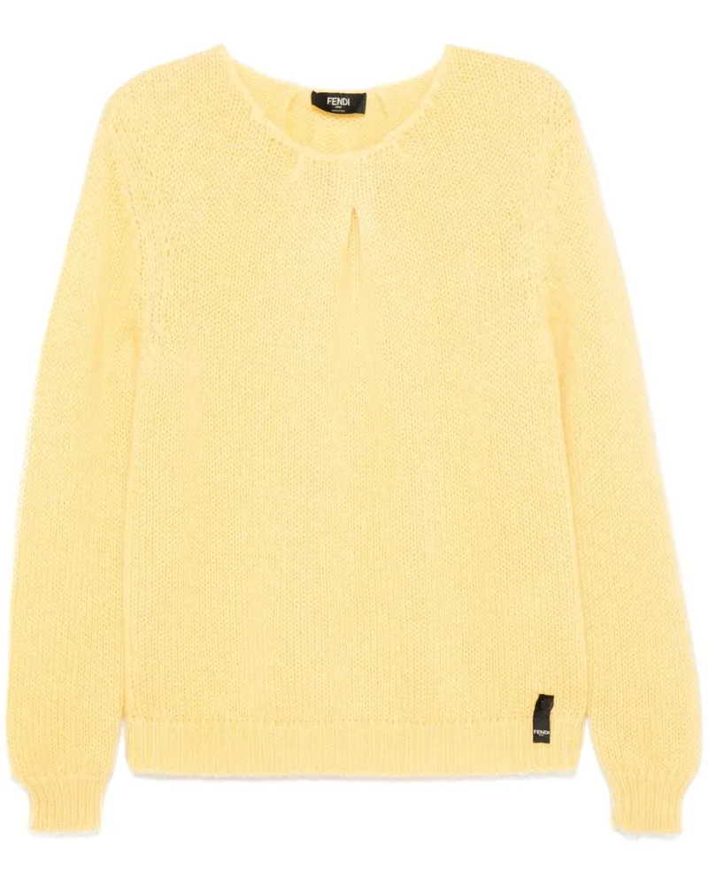 Fendi Pullover mit Lochstrickmuster - Gelb Gelb