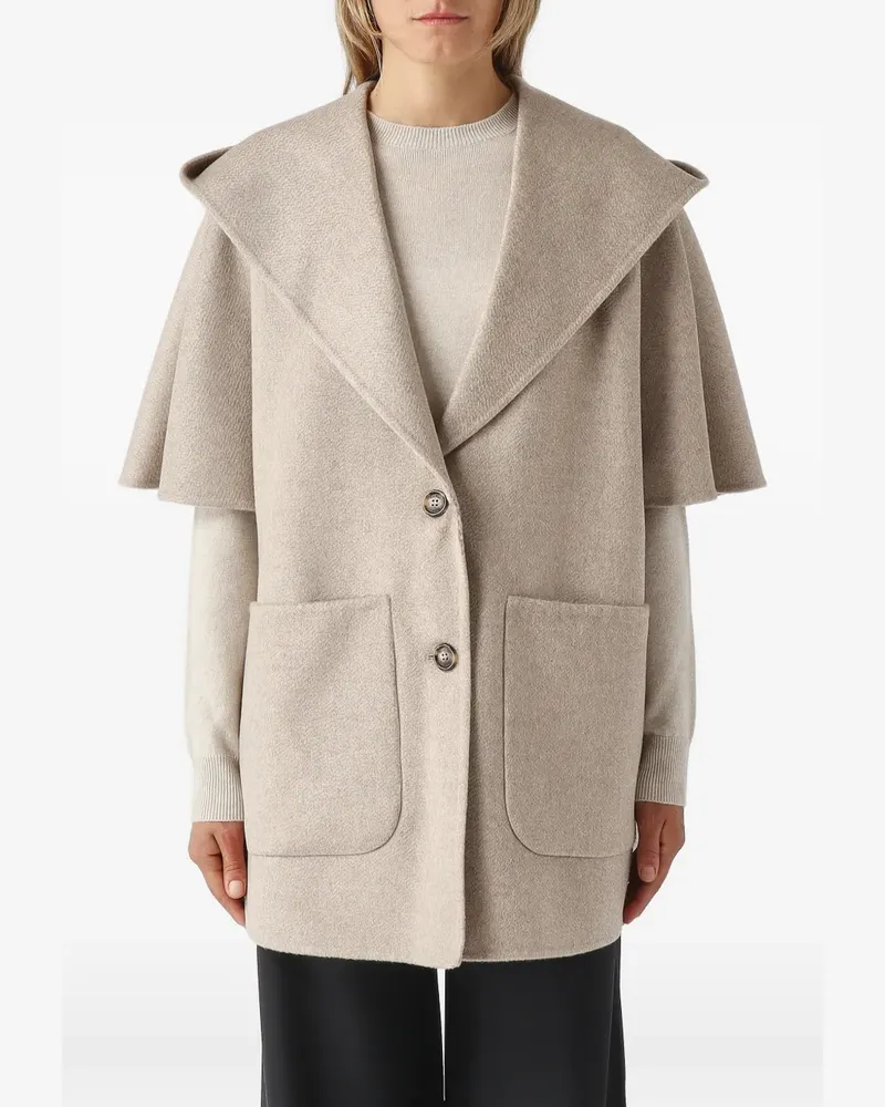 Max Mara cashmere-drap hooded cape - beige - Nude Nude
