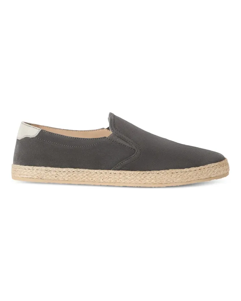Brunello Cucinelli Slip-On-Sneakers aus Wildleder mit Kordeleinsatz - Grau Grau
