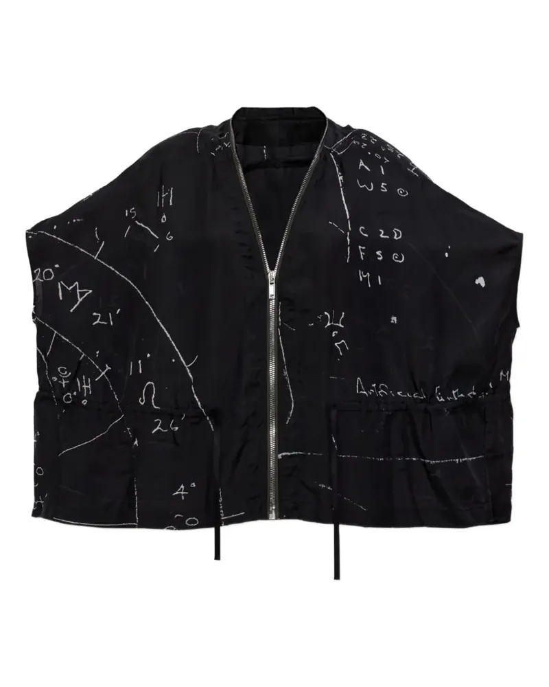 Rick Owens zip printed jacket - Schwarz Schwarz