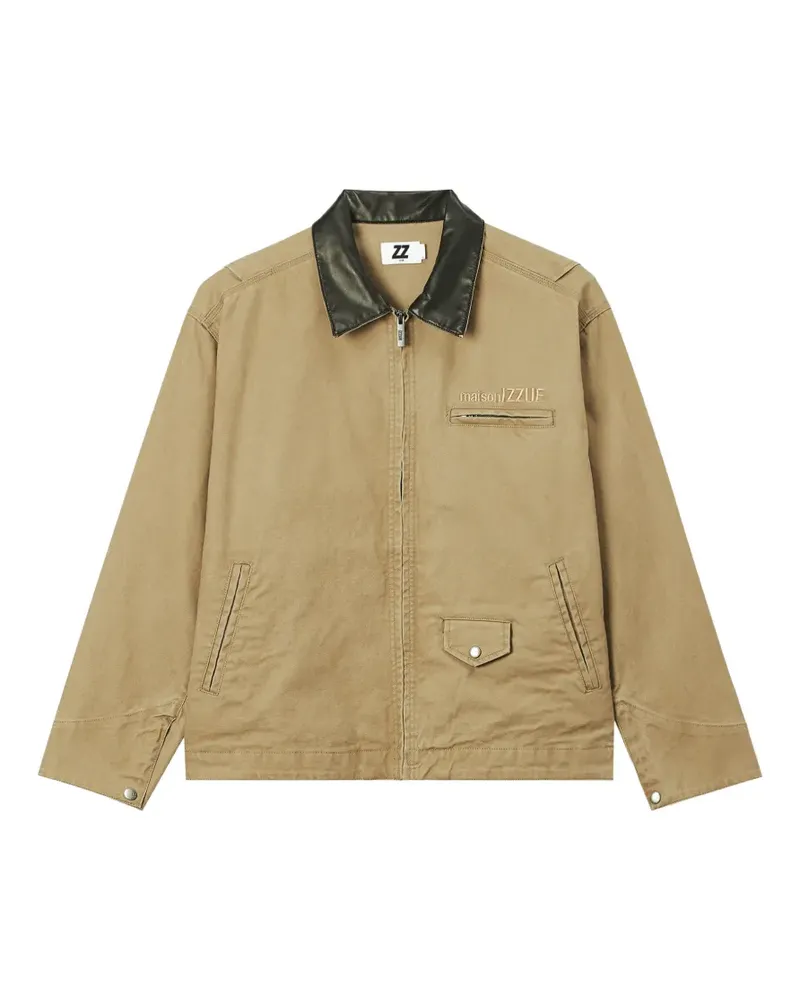 Izzue Bestickte Jacke mit Kontrastkragen - Nude Nude