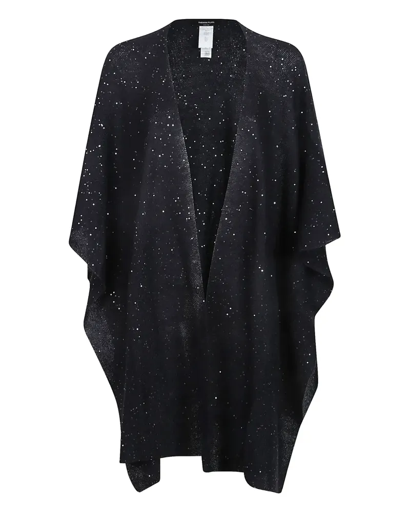 Fabiana Filippi Cape mit Pailletten - Schwarz Schwarz