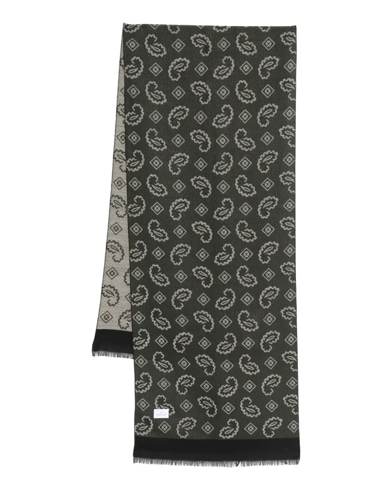 Manuel Ritz Schal mit Paisley-Jacquardmuster - Grün Grün
