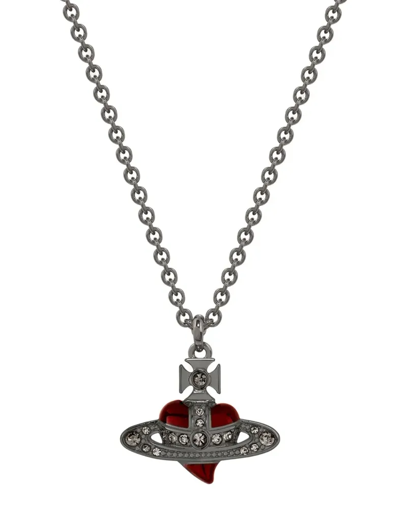 Vivienne Westwood Man. Diamante Heart pendant necklace - Grau Grau