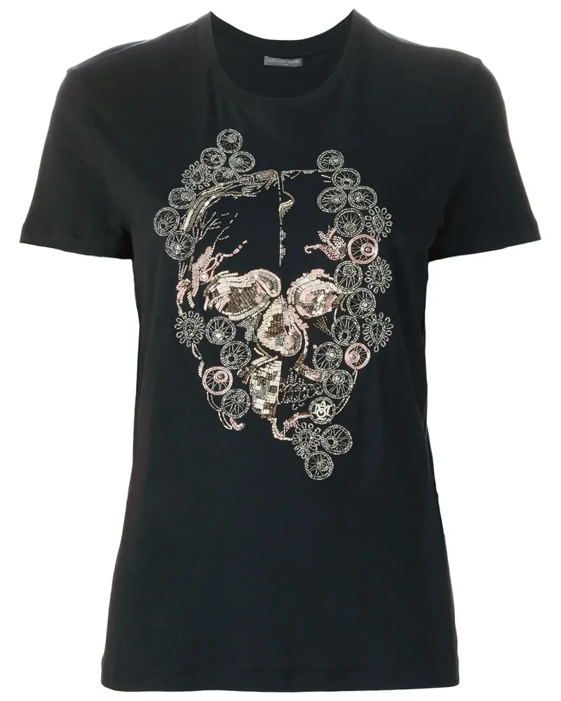 Alexander McQueen T-Shirt mit Totenkopfverzierung - Schwarz Schwarz