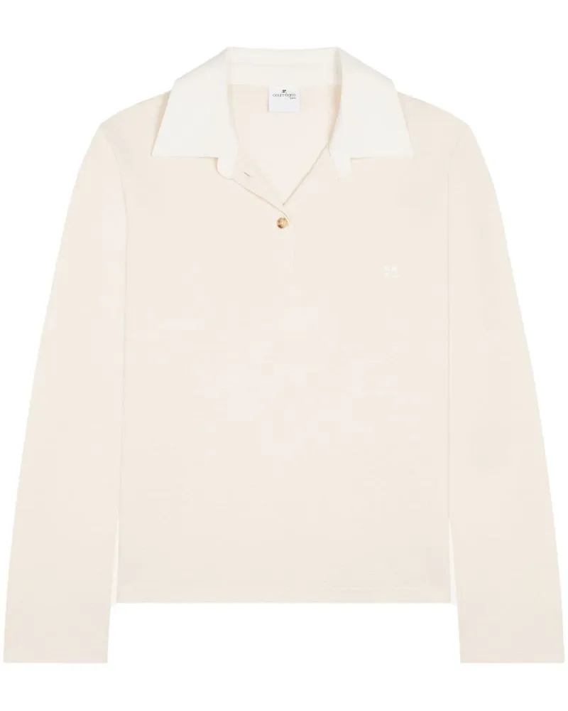 Courrèges Poloshirt mit Kontrastdetails - Weiß Weiß