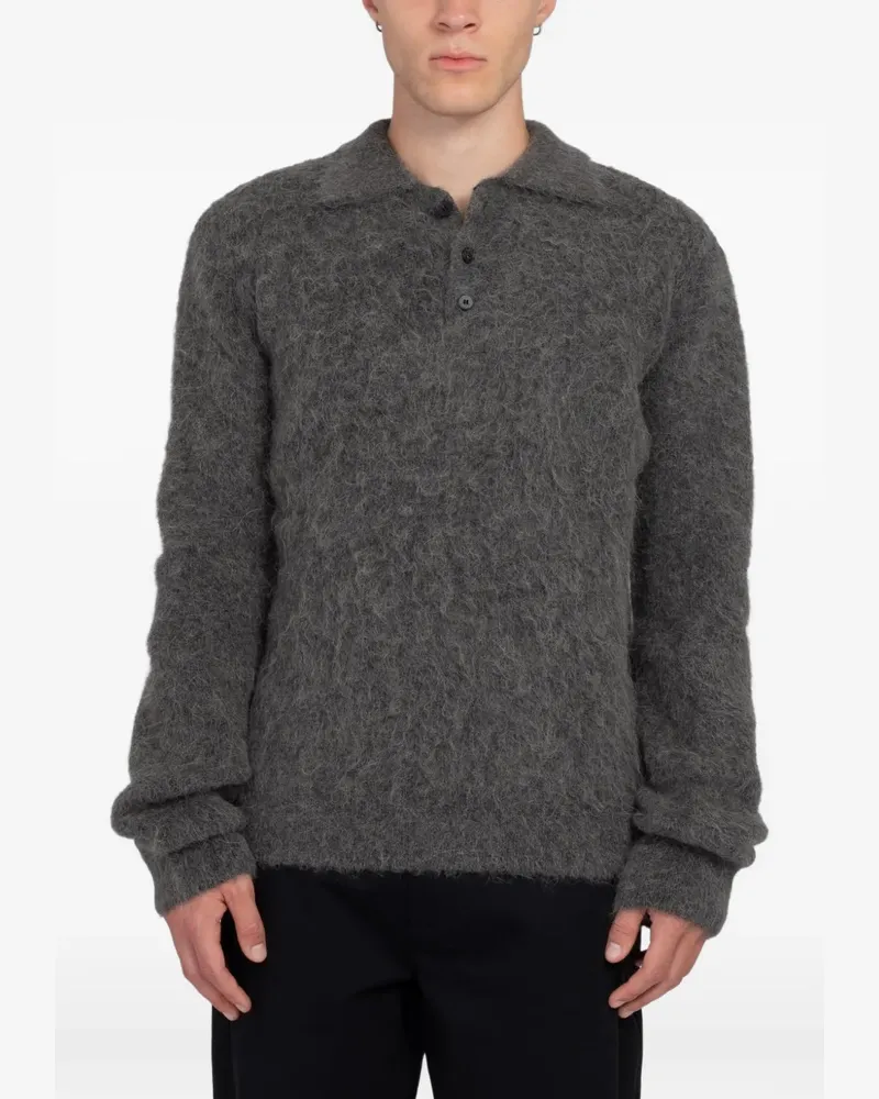 Minimum Kylo Ls brushed polo-collar sweater - Grau Grau