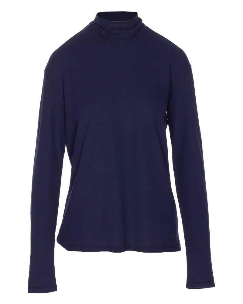 Christophe Lemaire Langarmshirt mit Schaldetail - Blau Blau