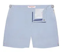 Bulldog Seersucker-Badeshorts mit Streifen - Blau