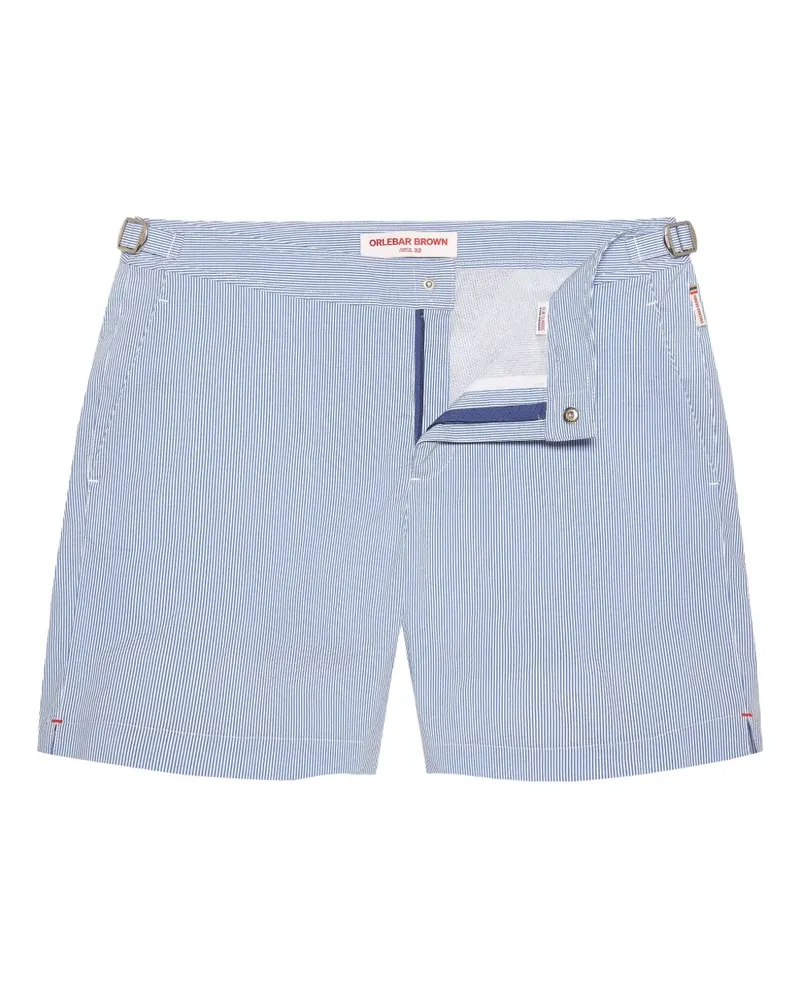Orlebar Brown Bulldog Seersucker-Badeshorts mit Streifen - Blau Blau