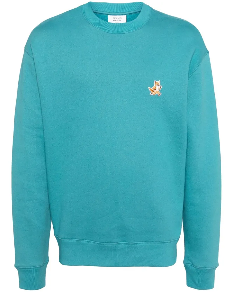 Kitsuné Sweatshirt mit Speedy Fox Patch - Blau Blau