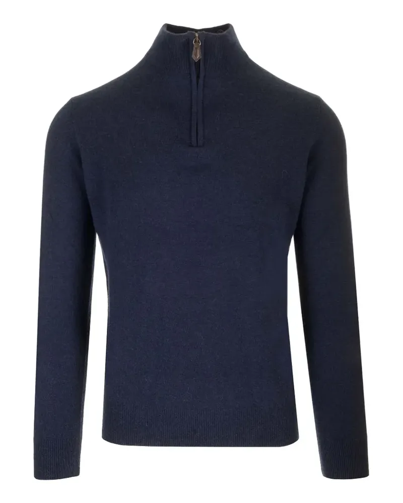 Al Duca D’Aosta 1902 zip-fastening ribbed-trim jumper - Blau Blau
