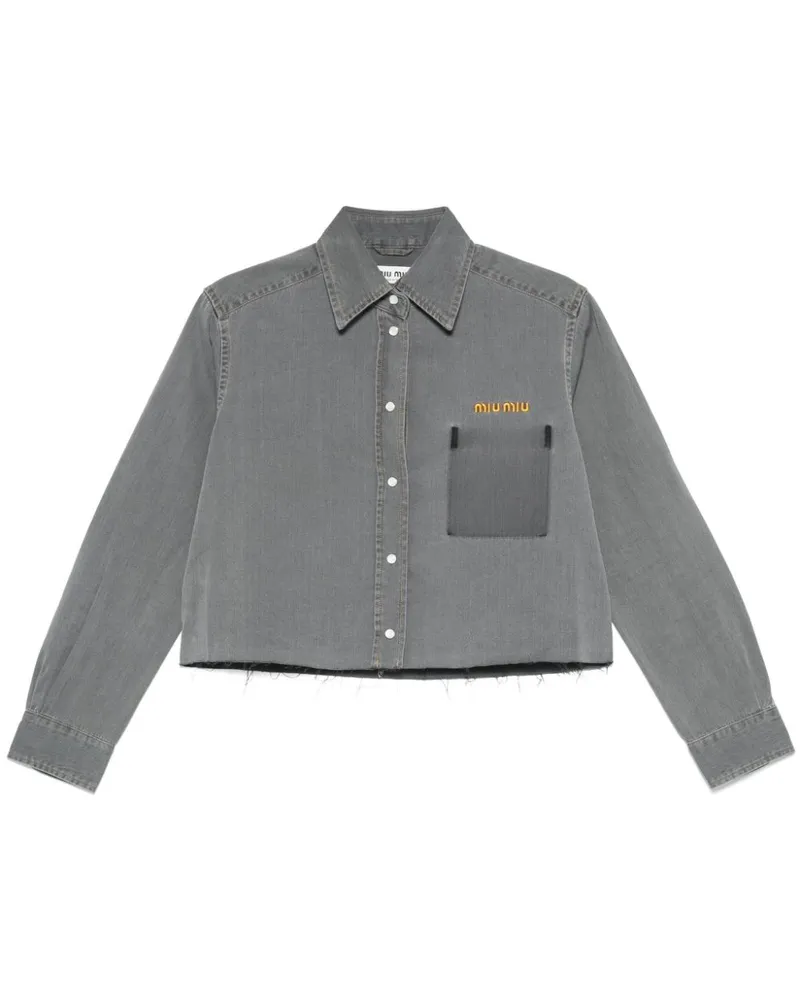 Miu Miu Klassisches Jeanshemd - Grau Grau