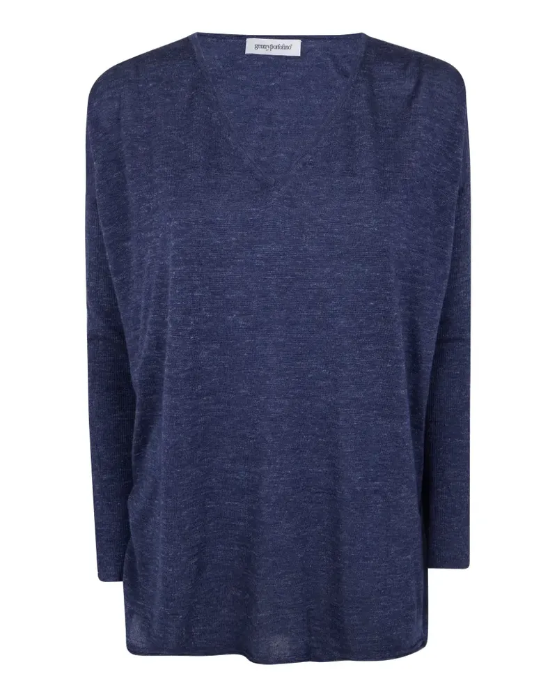 Gentry Portofino V-neck knitted top - Blau Blau