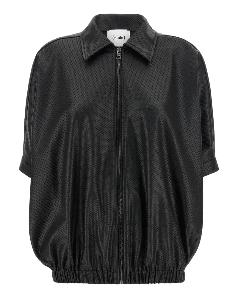 NUDE Openwork Jacke mit Reißverschluss - Schwarz Schwarz
