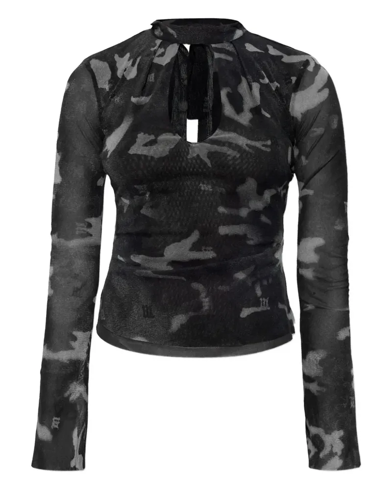 MISBHV Bluse mit Camouflage-Print - Schwarz Schwarz