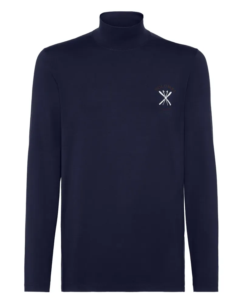Brunello Cucinelli T-Shirt mit Print - Blau Blau