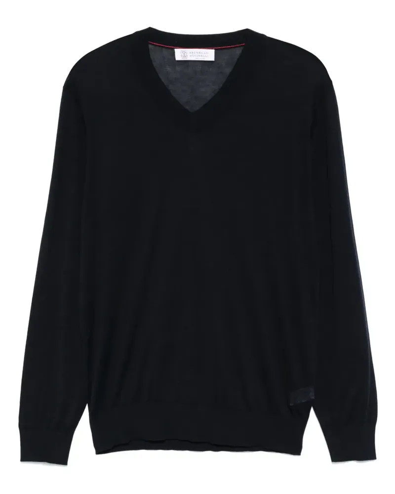 Brunello Cucinelli Oberteil mit V-Ausschnitt - Blau Blau