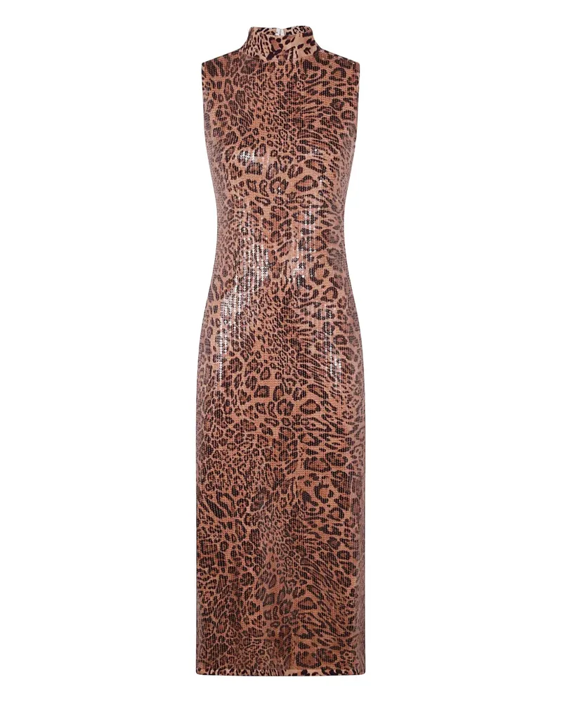Twin-Set Paillettenkleid mit Animal-Print - Braun Braun