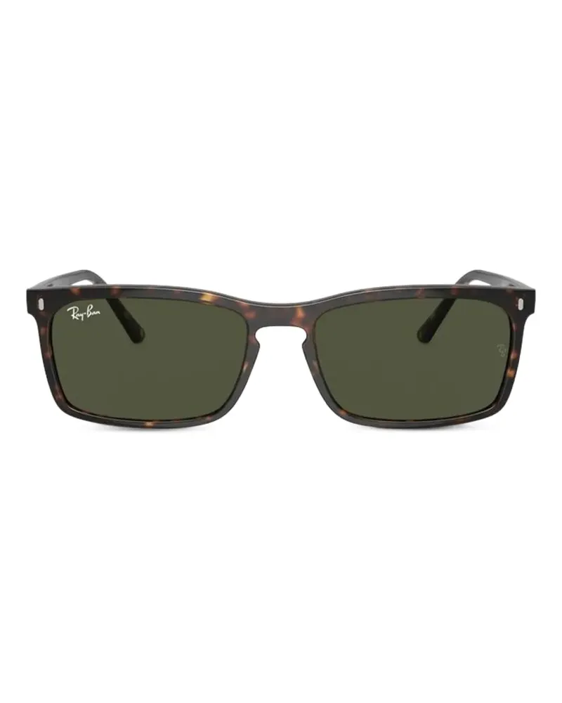 Ray Ban tortoiseshell-effect rectangle-frame sunglasses - Braun Braun