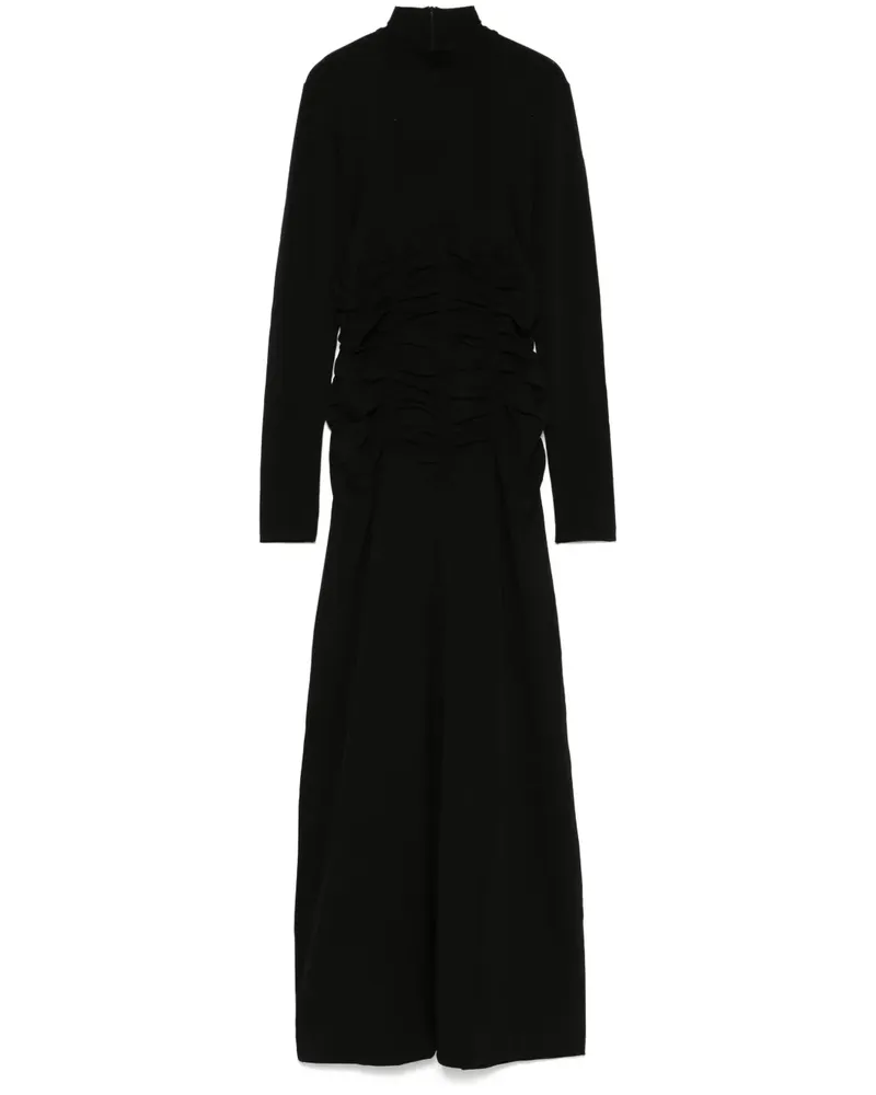 BITE Studios Gerafftes Abendkleid mit Stehkragen - Schwarz Schwarz