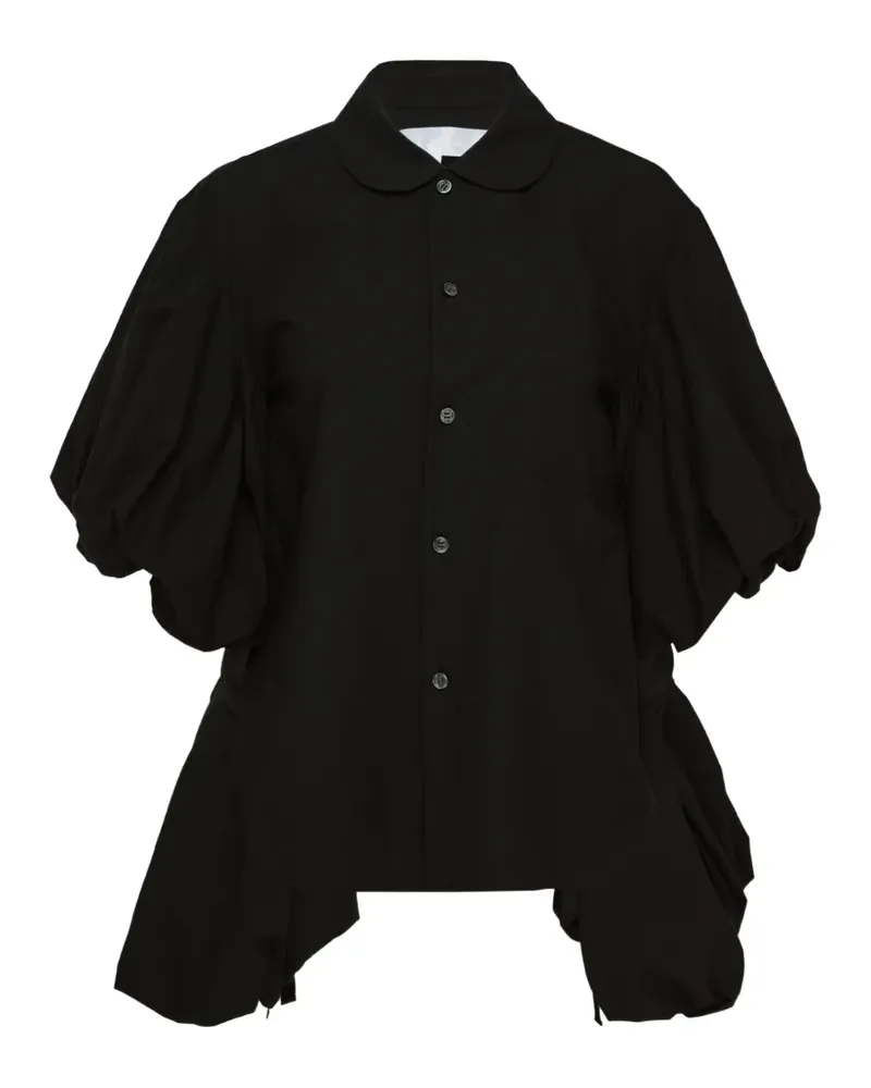Comme des Garçons gathered puff-sleeve shirt - Schwarz Schwarz