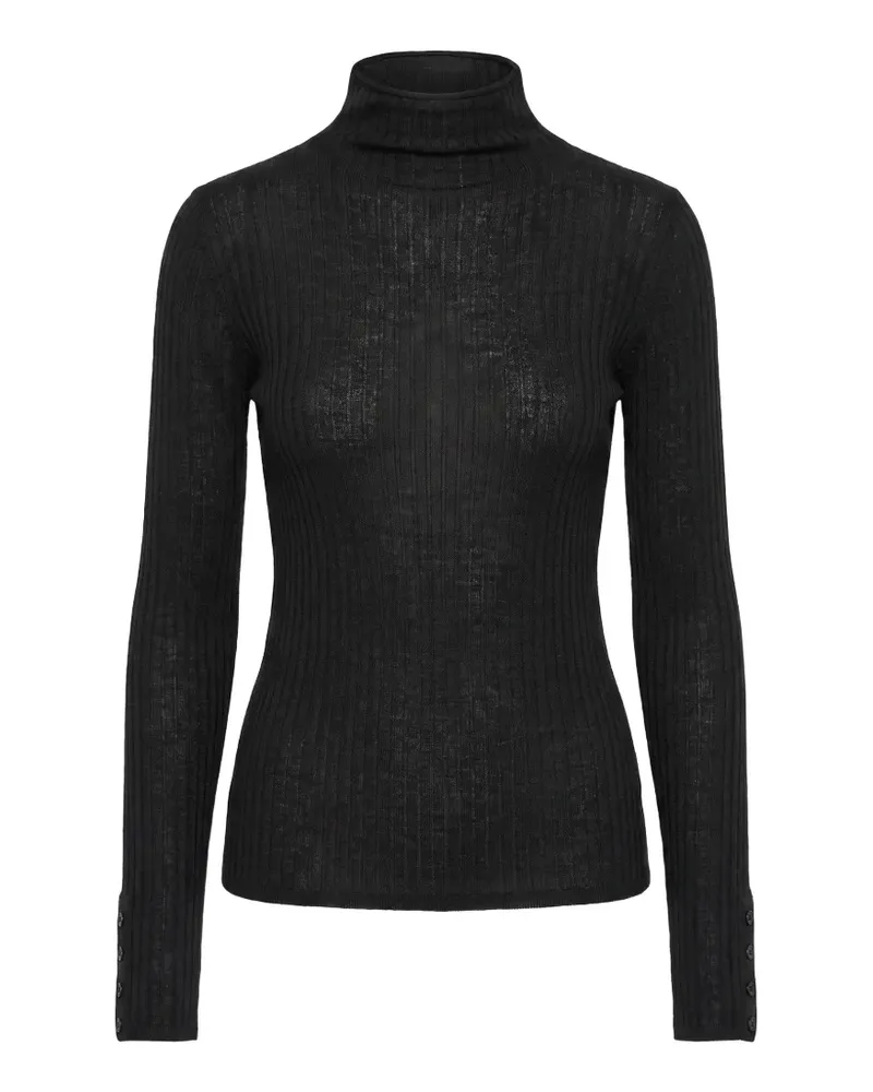 Patrizia Pepe Gerippter Strickpullover - Schwarz Schwarz