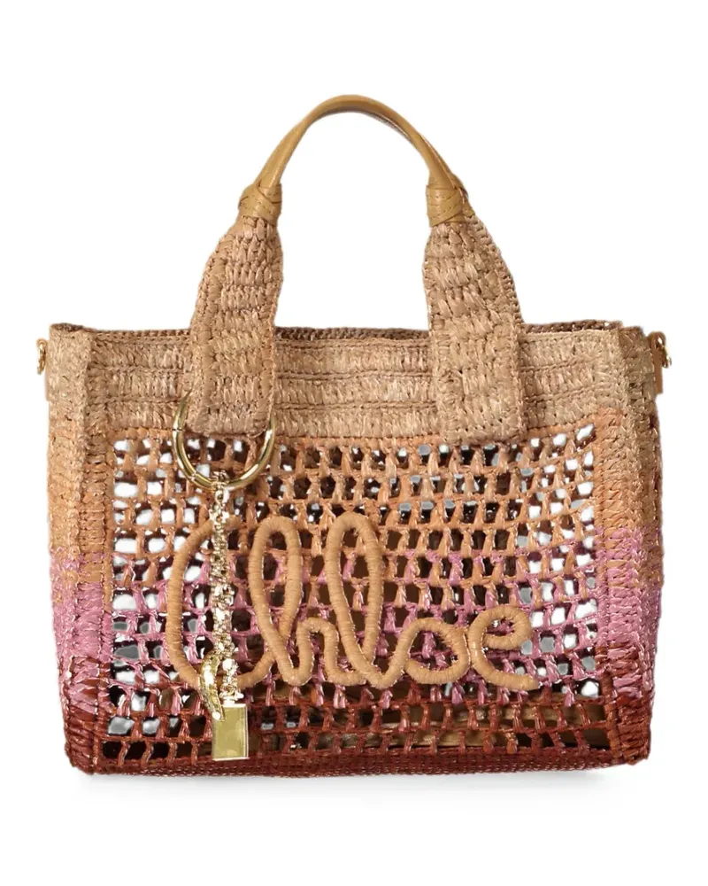 Chloé small Summer Banana logo-patch tote bag - Braun Braun