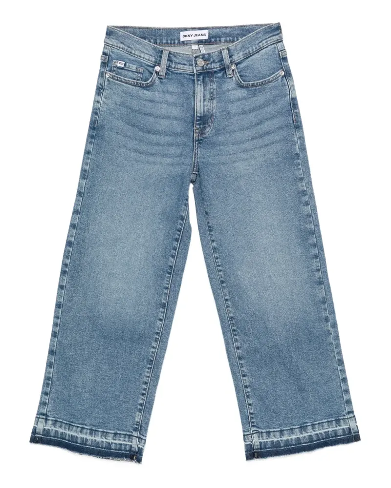 DKNY Wide-Leg-Jeans mit offenem Saum - Blau Blau