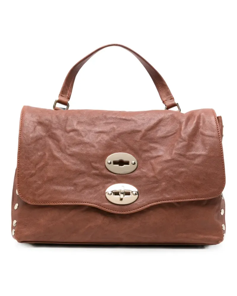 Zanellato Kleine Postina Tote Bag mit Nieten - Braun Braun