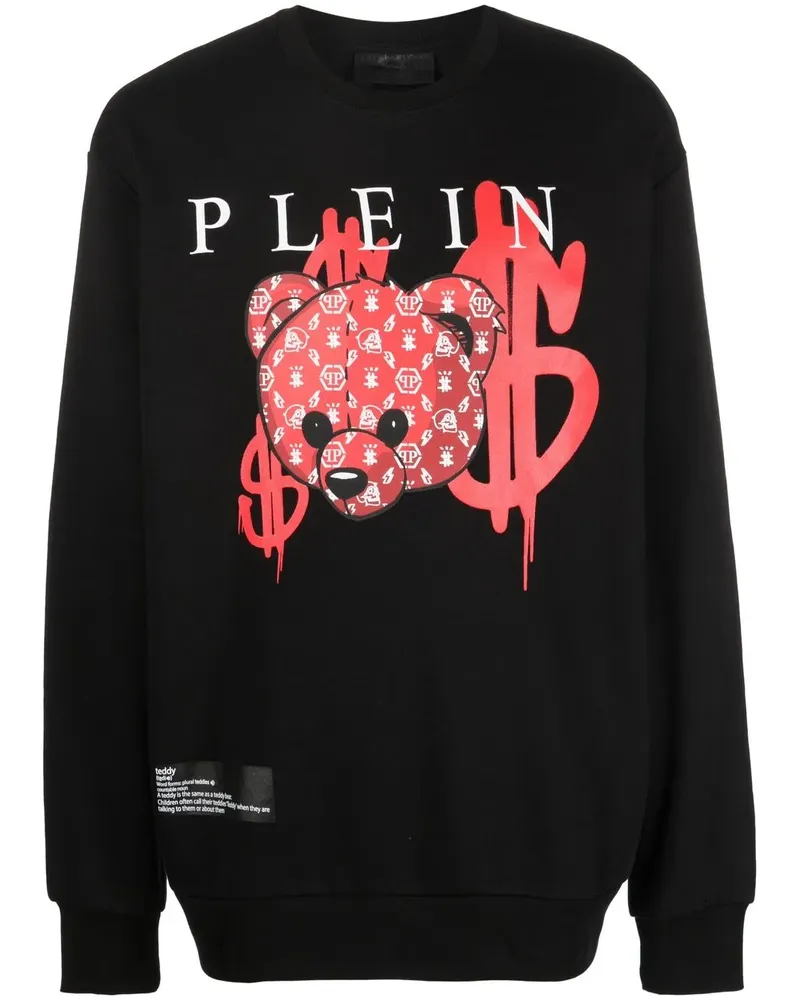 Philipp Plein Sweatshirt mit Teddy-Print - Schwarz Schwarz