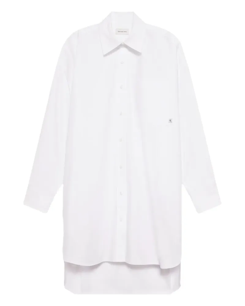 Calvin Klein Midihemdkleid mit Brusttasche - Weiß Weiß
