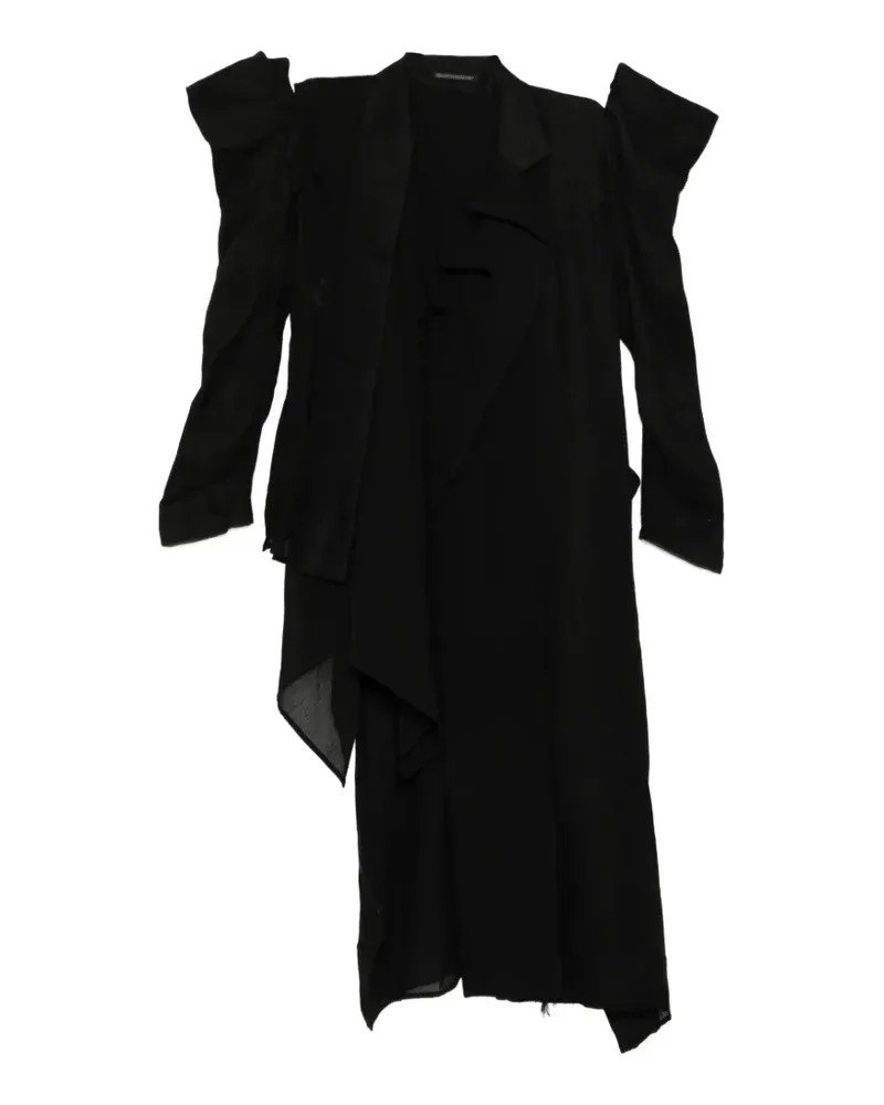 Yohji Yamamoto Mantel mit Gaze-Print - Schwarz Schwarz