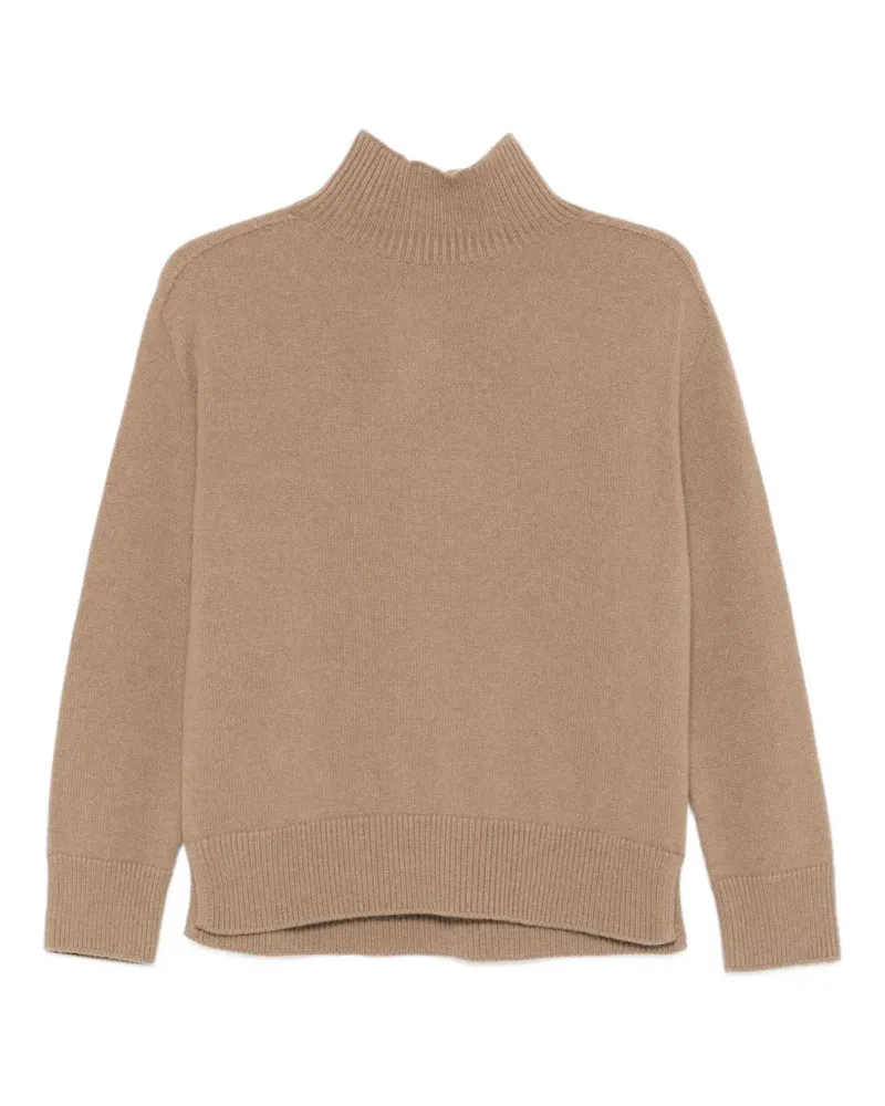 Max Mara Kaschmirpullover mit Stehkragen - Nude Nude
