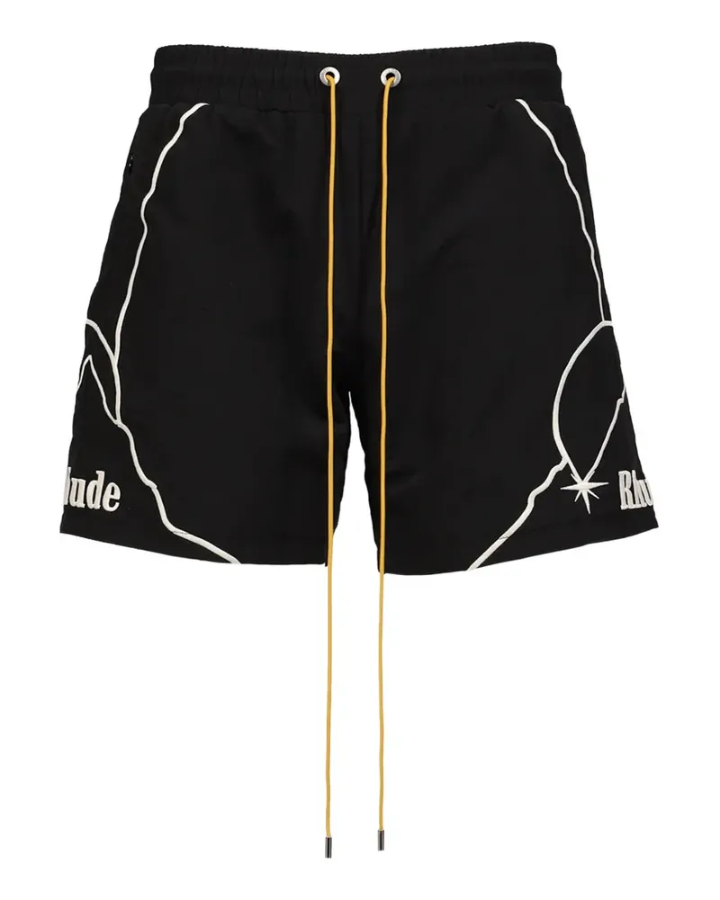 RHUDE Moonlight Pista Shorts mit Stickerei - Schwarz Schwarz