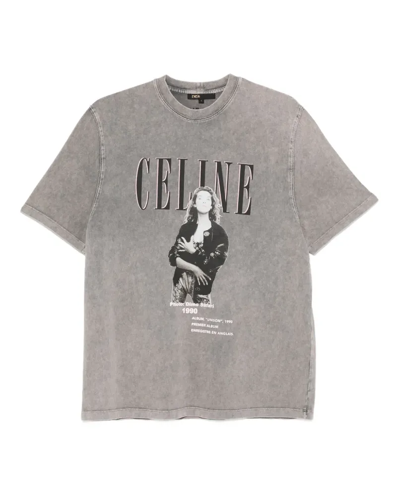 Maje T-Shirt mit grafischem Print - Grau Grau