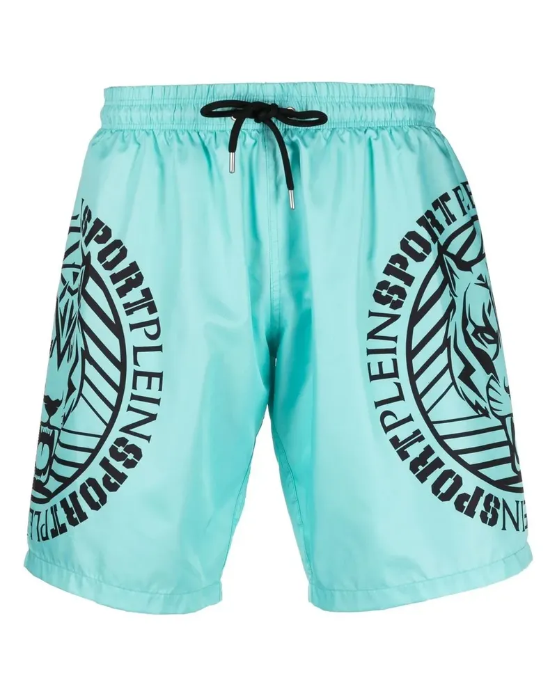 Philipp Plein Badeshorts mit Tiger-Print - Grün Grün