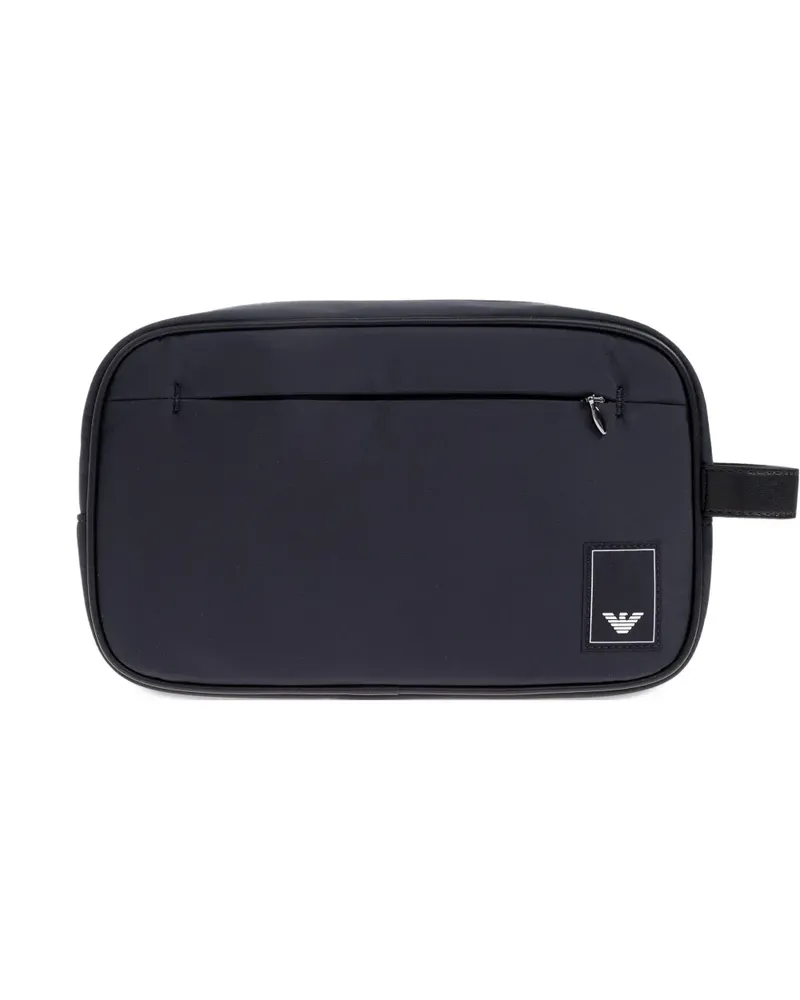 Emporio Armani Clutch mit Logo-Patch vorne - Blau Blau
