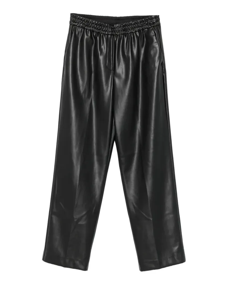 NUDE Elastische Hose aus Faux-Leder - Schwarz Schwarz